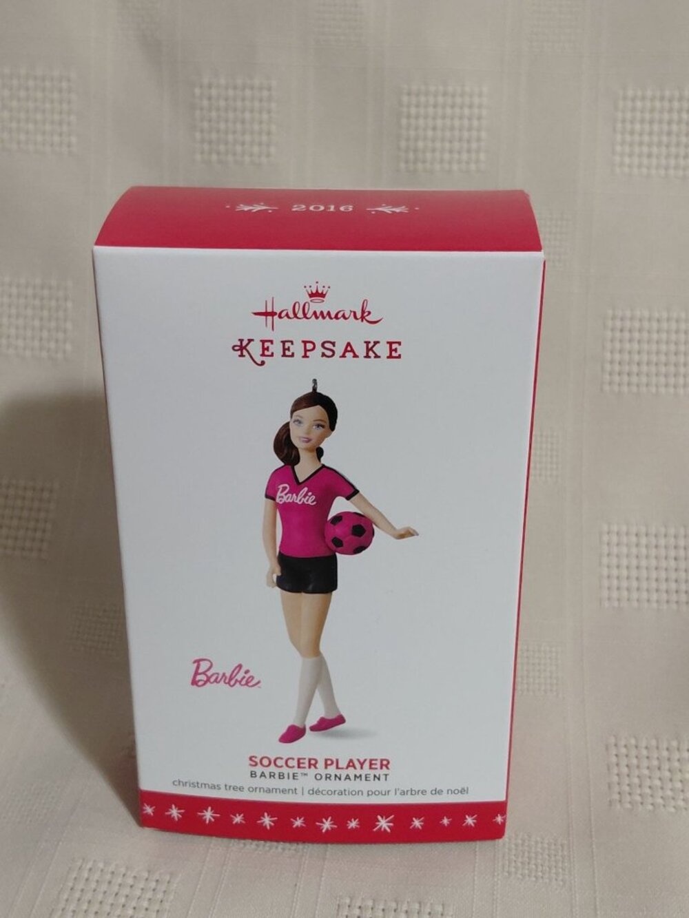 Hallmark 2016 Keepsake Barbie Soccer Player Christmas Ornament NOB